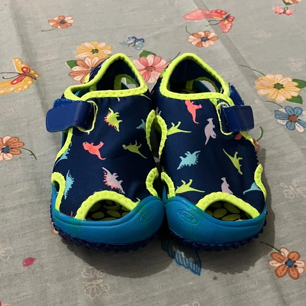 Kids Dinosaur Print Shoes - Blue and Green